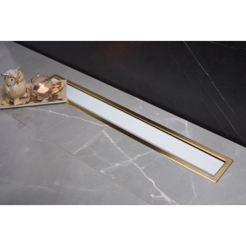 Душевой канал 450 мм Pestan Confluo Premium White Glass Gold Line 13100120