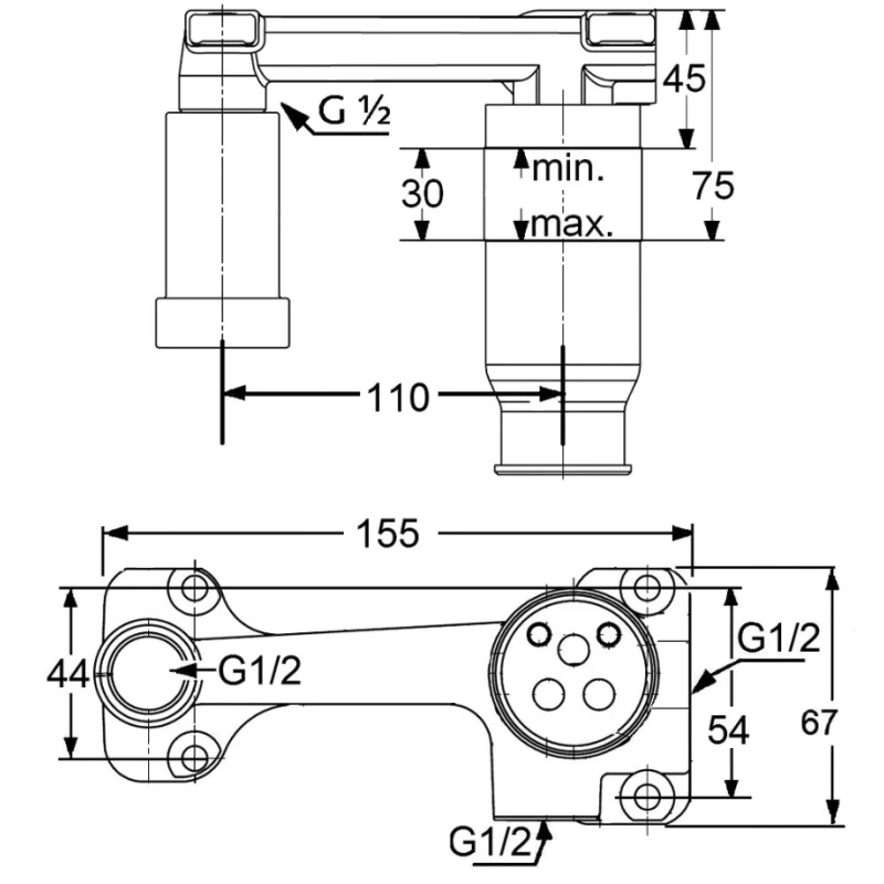Встраиваемый комплект для смесителя для раковины Kludi Ambienta 38243