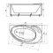 Акриловая гидромассажная ванна 150x95 см левая пневматическое управление стандартные форсунки Aquatek Бетта-150 - 8