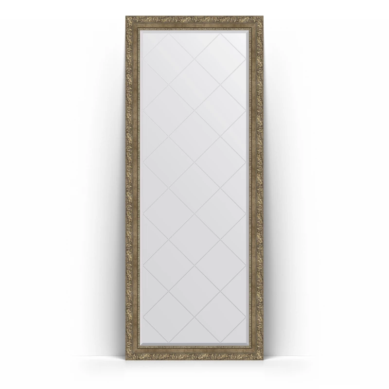 Зеркало напольное 80x200 см виньетка античная латунь Evoform Exclusive-G Floor BY 6315