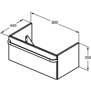 Изображение товара тумба белый глянец 80 см 1 ящик ideal standard tonic ii r4303wg