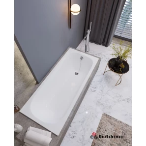 Изображение товара чугунная ванна 130x70 см с отверстиями для ручек goldman classic cl13070h