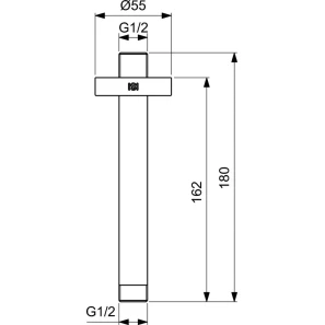 Изображение товара кронштейн для душа 162 мм ideal standard idealrain b9446xg