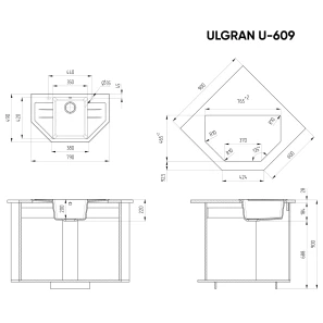 Изображение товара кухонная мойка ulgran терракот u-609-307