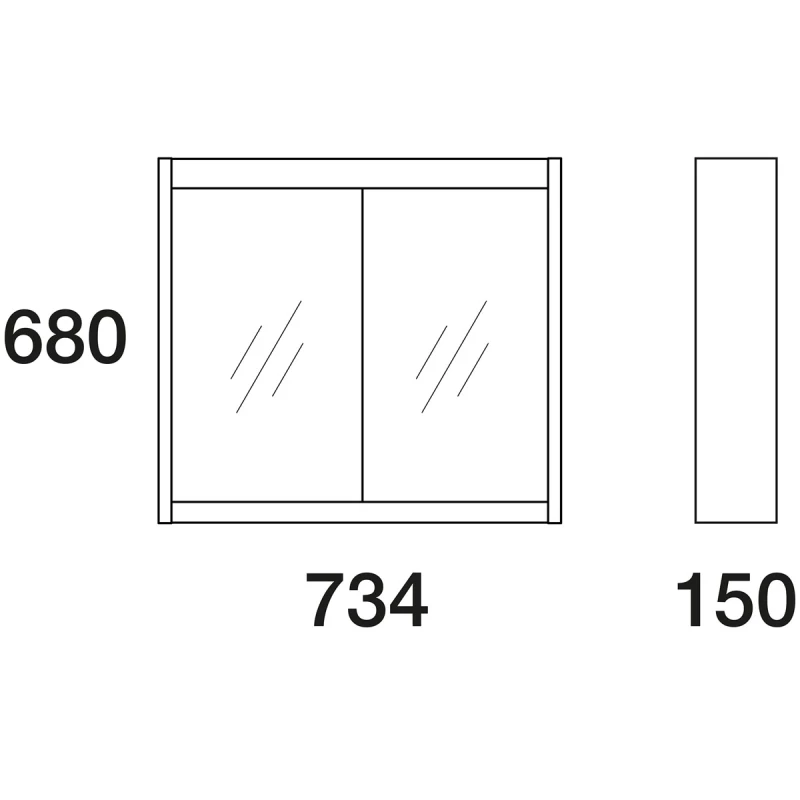 Зеркальный шкаф венге 73,4x68 см Edelform Constante 2-709-14-S