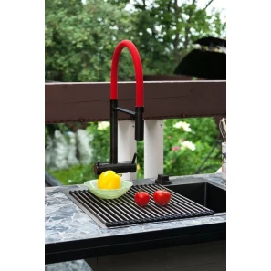 Изображение товара смеситель для кухни с фильтром omoikiri kanto-pvd-gm вороненая сталь 4994013 + h851p00