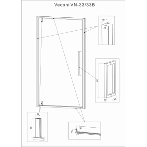 Изображение товара душевая дверь 90 см veconi vianno vn33-90-01-c7 прозрачное