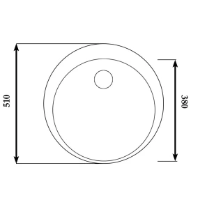 Изображение товара круглая кухонная мойка из камня kaiser белый kgm-510-w