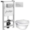 Комплект подвесной унитаз Gustavsberg Hygienic Flush 5G84HR01 + система инсталляции Jacob Delafon E5504-NF + E4326-CP - 1