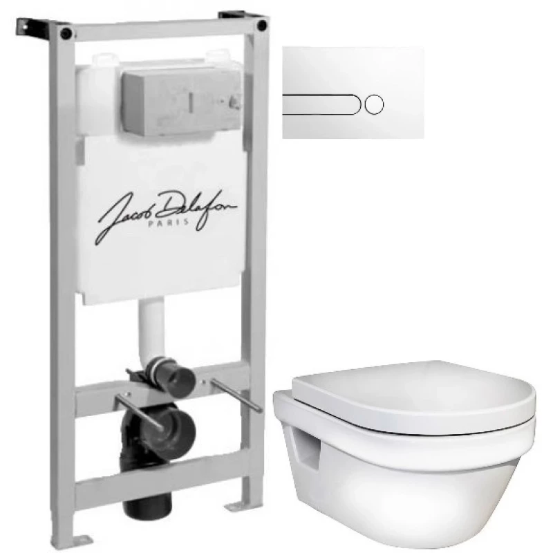 Комплект подвесной унитаз Gustavsberg Hygienic Flush 5G84HR01 + система инсталляции Jacob Delafon E5504-NF + E4326-00