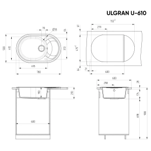 Изображение товара кухонная мойка ulgran терракот u-610-307