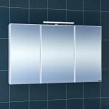 Изображение товара зеркальный шкаф 121x73 см белый глянец санта стандарт 113020