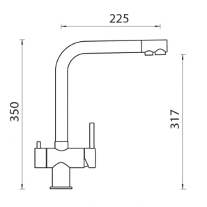 Изображение товара смеситель для кухни с подключением к фильтру schock vitus нержавеющая сталь 710427