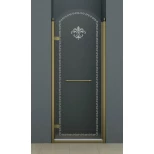 Изображение товара душевая дверь распашная cezares retro 90 см прозрачное c матовым узором retro-a-b-1-90-cp-br-l