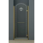 Изображение товара душевая дверь распашная cezares retro 90 см прозрачное c матовым узором retro-a-b-1-90-cp-br-r