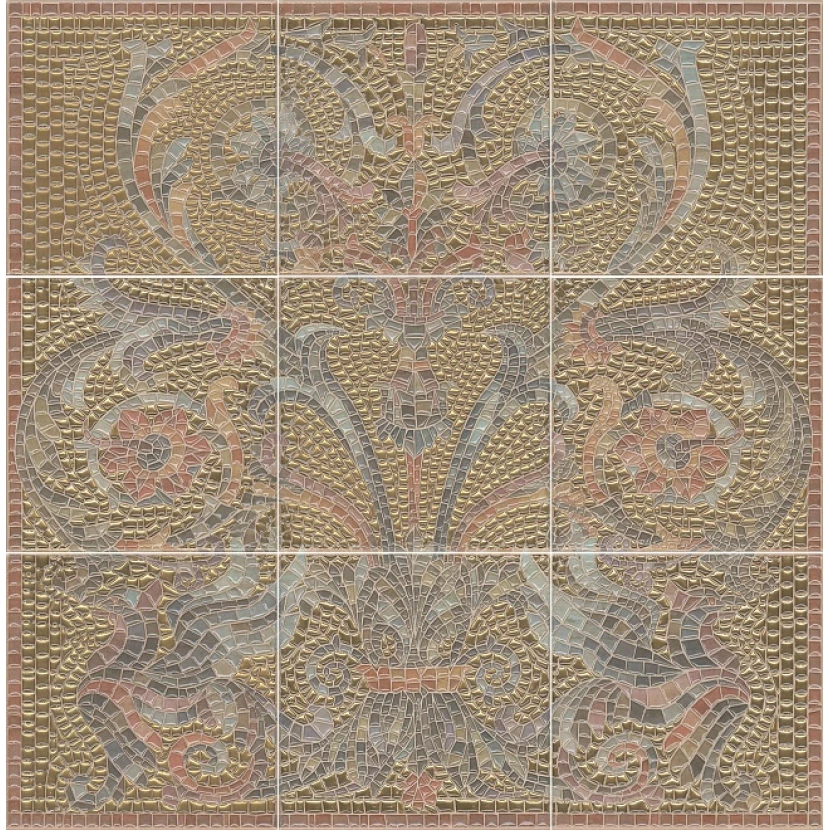Керамическая плитка Kerama Marazzi Панно Виченца золото из 9 частей 15x15 (размер каждой части). 45x45 HGD\B99\9x\17000