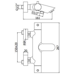 Изображение товара термостат для ванны paffoni light liq022st