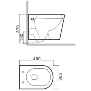 Изображение товара подвесной безободковый унитаз с сиденьем микролифт meer mr-2107mb