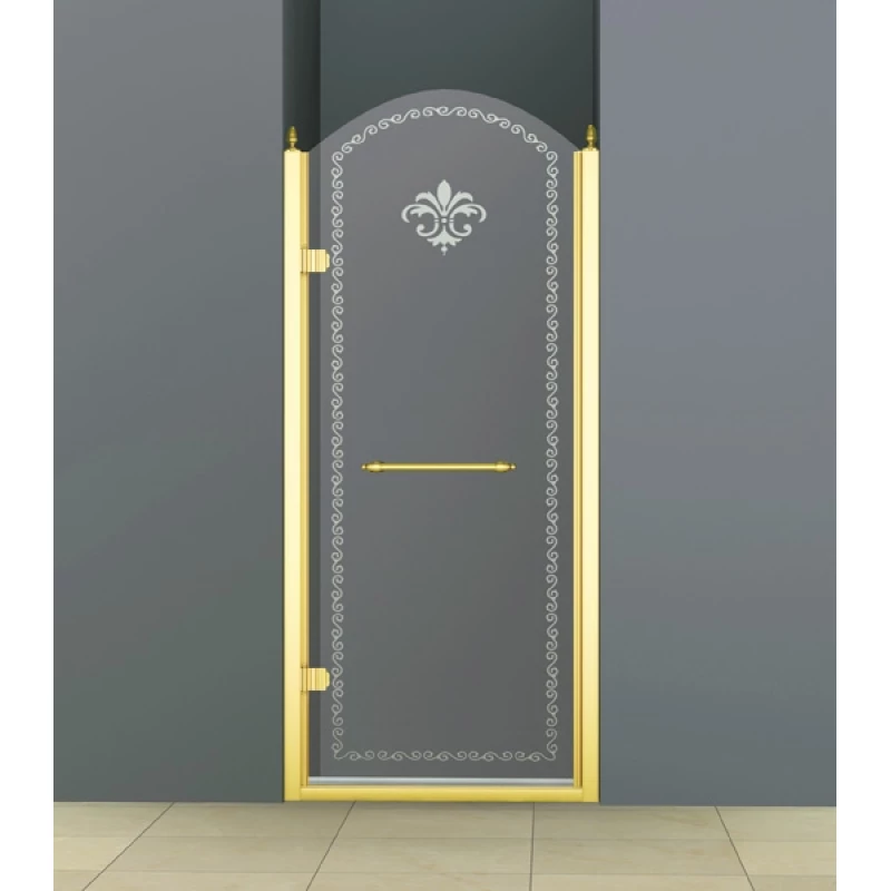 Душевая дверь распашная Cezares Retro 90 см прозрачное c матовым узором RETRO-A-B-1-90-CP-G-L