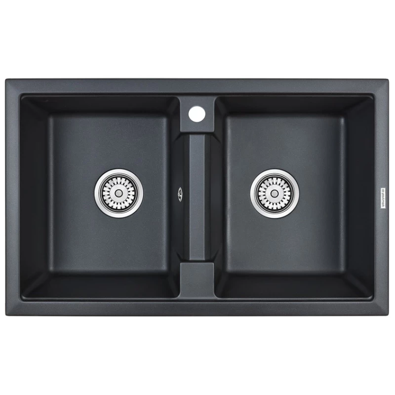Кухонная мойка Paulmark Tandem черный металлик PM238150-BLM