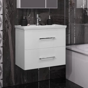 Изображение товара комплект мебели белый глянец 61 см с зеркальным шкафом opadiris арабеска