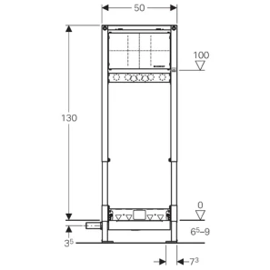 Изображение товара монтажный элемент для душевой системы, для встраиваемого в стену смесителя,пониженная монтажная высота  geberit duofix 111.581.00.1