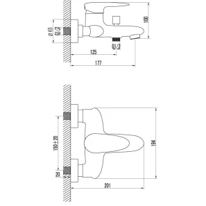Изображение товара смеситель для ванны lemark status lm4402c