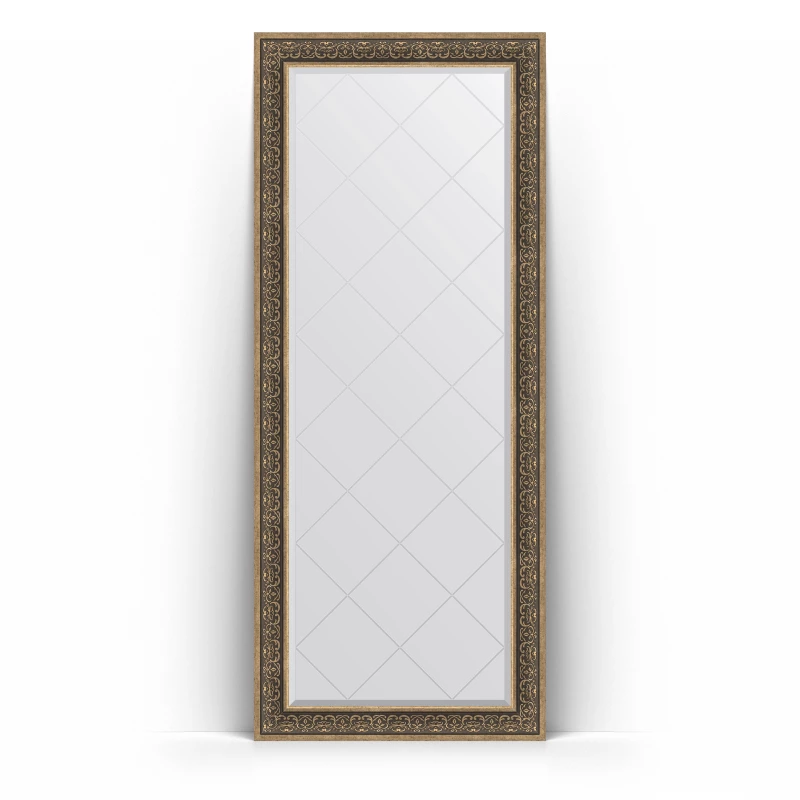 Зеркало напольное 84x204 см вензель серебряный Evoform Exclusive-G Floor BY 6332