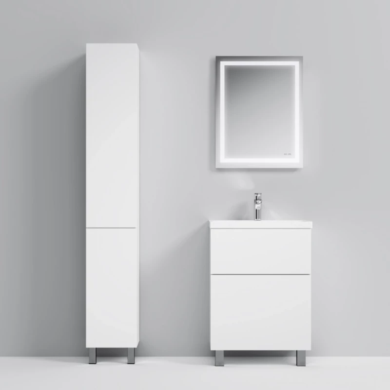 Комплект мебели белый глянец 61 см Am.Pm Gem M90FSX06022WG32 + M90WCC0602WG + M91AMOX0551WG