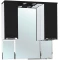 Зеркальный шкаф 90x100 см черный глянец/белый глянец Bellezza Альфа 4618815000045 - 1