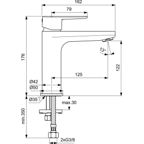 Изображение товара комплект смесителей ideal standard cerafine o bc499xg + bc554xg
