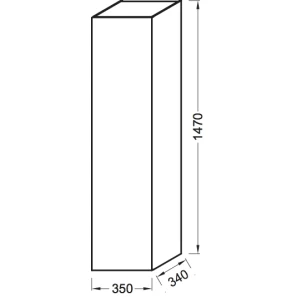 Изображение товара подвесная колонна с реверсивной дверцей серый антрацит глянец jacob delafon soprano eb984-442