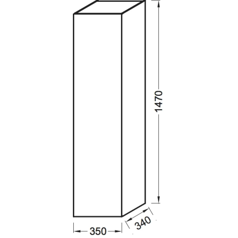 Подвесная колонна с реверсивной дверцей серый антрацит глянец Jacob Delafon Soprano EB984-442