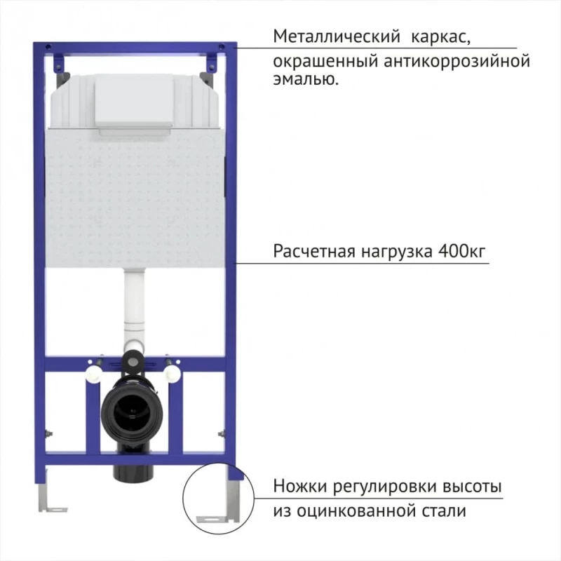 Комплект подвесной унитаз Berges Ego XL + система инсталляции Berges Novum L5 043234