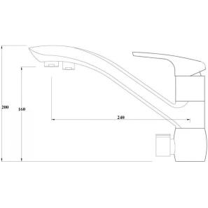 Изображение товара смеситель для кухни с подключением к фильтру zorg sanitary zr404kfkbapc