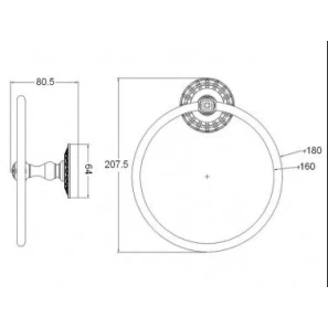 Изображение товара кольцо для полотенец bronze de luxe windsor k25004