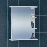 Изображение товара зеркальный шкаф 60x70 см белый глянец санта волна 101013
