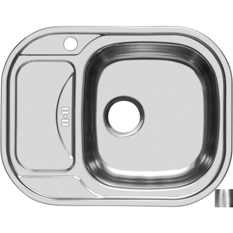 Кухонная мойка полированная сталь Ukinox Галант GAP628.488 -GW8K 1R
