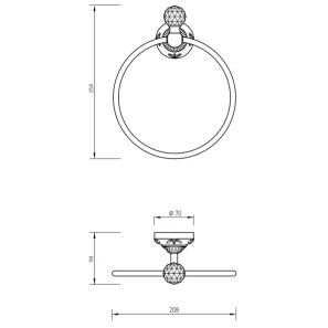 Изображение товара кольцо для полотенец migliore cristalia ml.crs-60.208.do