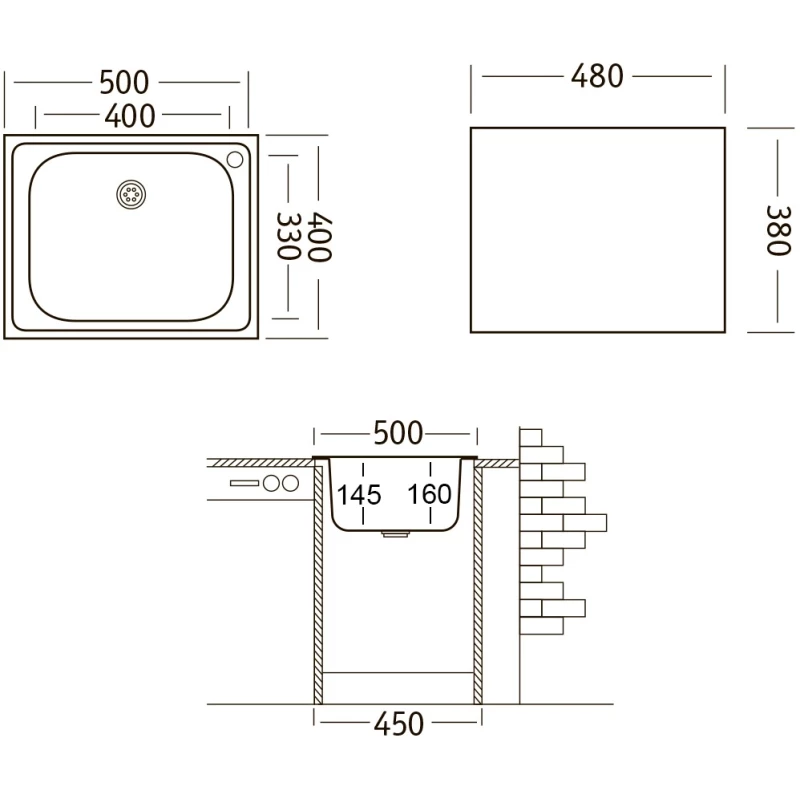 Кухонная мойка матовая сталь Ukinox Классика CLM500.400 ---5C -C