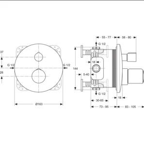 Изображение товара термостат встраиваемый для душа ideal standard melange a4721aa