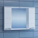 Изображение товара зеркальный шкаф 100x72 см белый глянец санта родос 106018