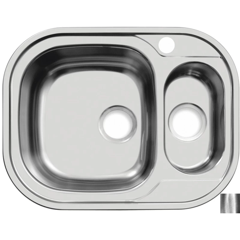 Кухонная мойка полированная сталь Ukinox Галант GAP628.488 15GT8K 2L