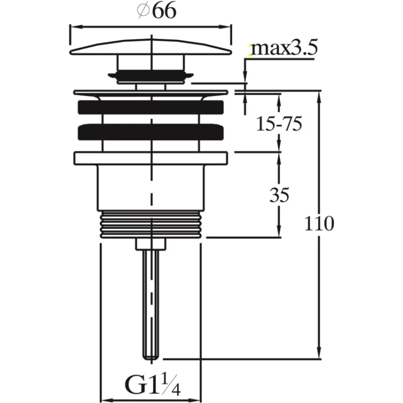 Донный клапан Raiber RLBT-385