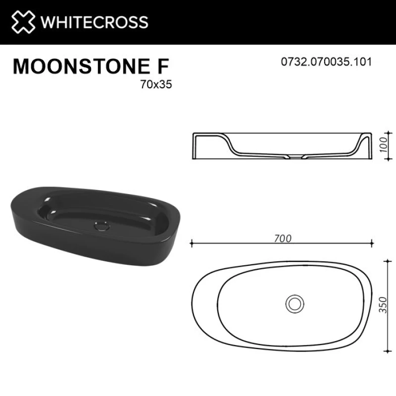Раковина 70x35 см Whitecross Moonstone F 0732.070035.201