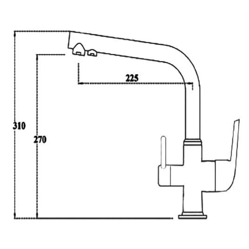 Смеситель для кухни с подключением к фильтру Bennberg 20F5051 BRONZE (20F0313)
