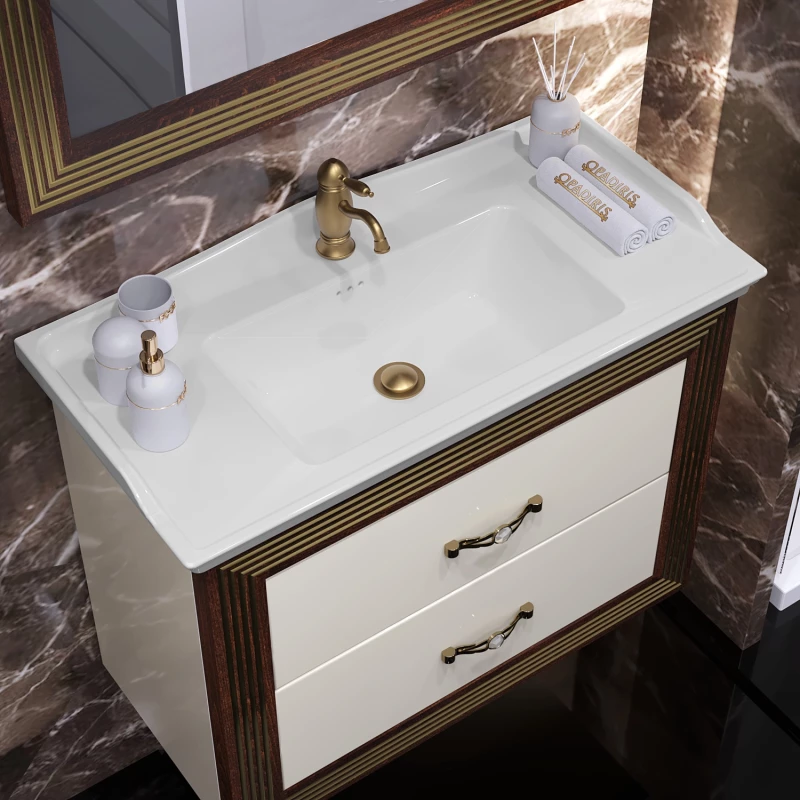 Комплект мебели белый золотая патина 80 см Opadiris Карат