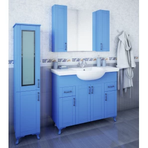 Изображение товара зеркальный шкаф 100x71 см голубой матовый sanflor глория c000005703