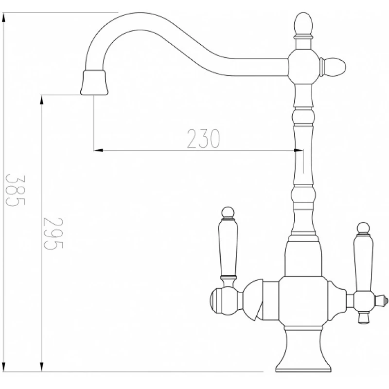 Смеситель для кухни с подключением к фильтру Zorg Sanitary ZR 336 YF-50 BR