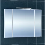 Изображение товара зеркальный шкаф 97x73 см белый глянец санта стандарт 113013